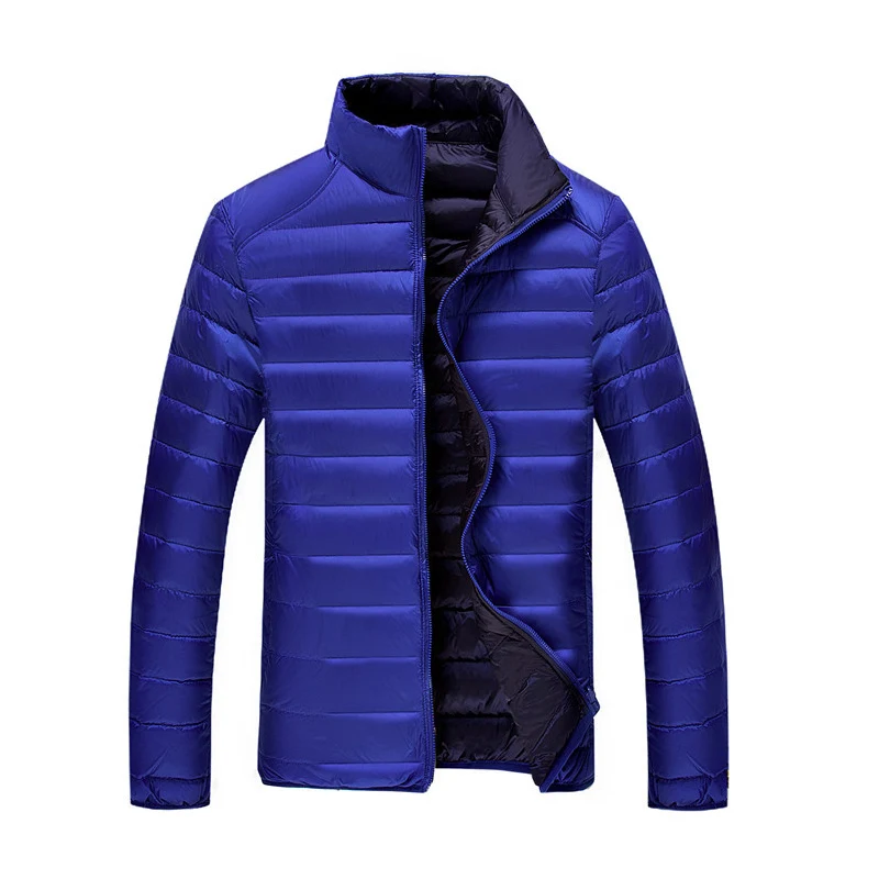 Синий 5XL 6XL 7XL 90% белый утиный пух, зимняя теплая куртка, пальто, мужские тонкие сверхлегкие пуховики, мужская верхняя одежда, пальто - Цвет: Синий