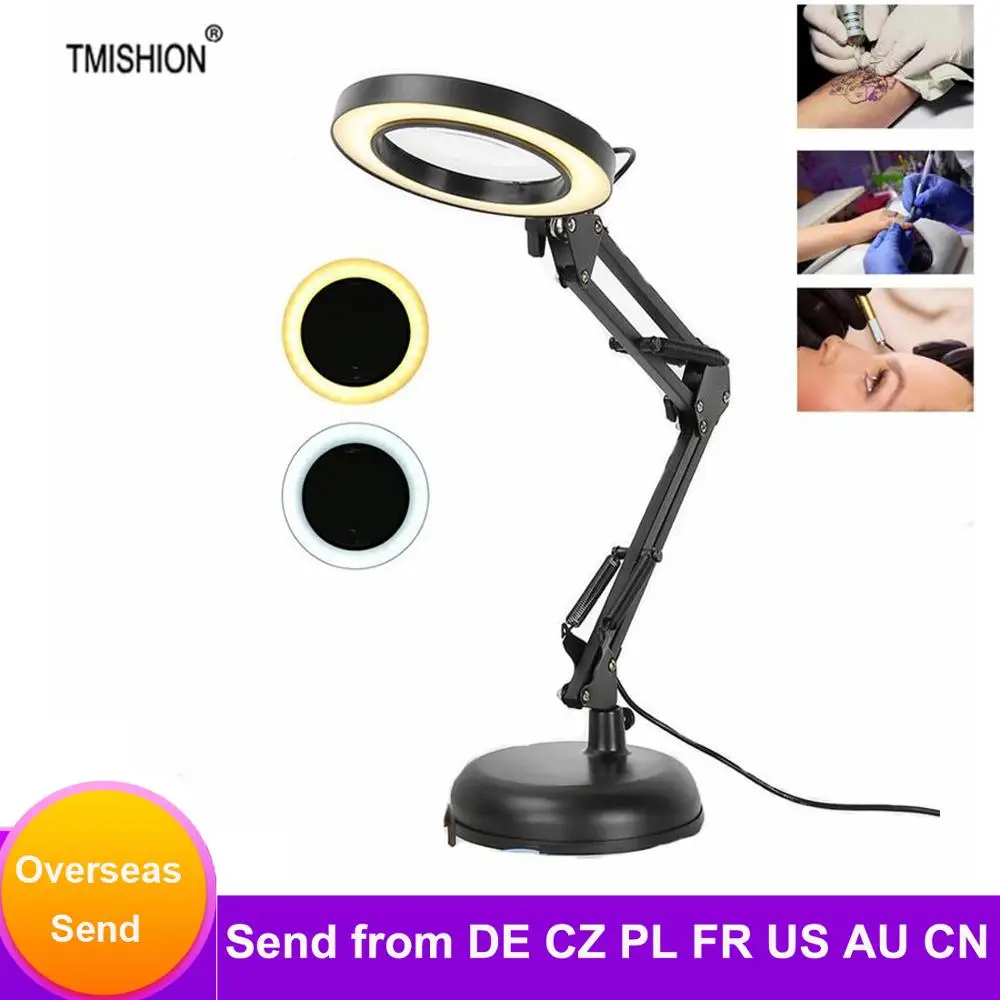 Регулируемый 5X USB светодиодный светильник с увеличительным стеклом Настольный