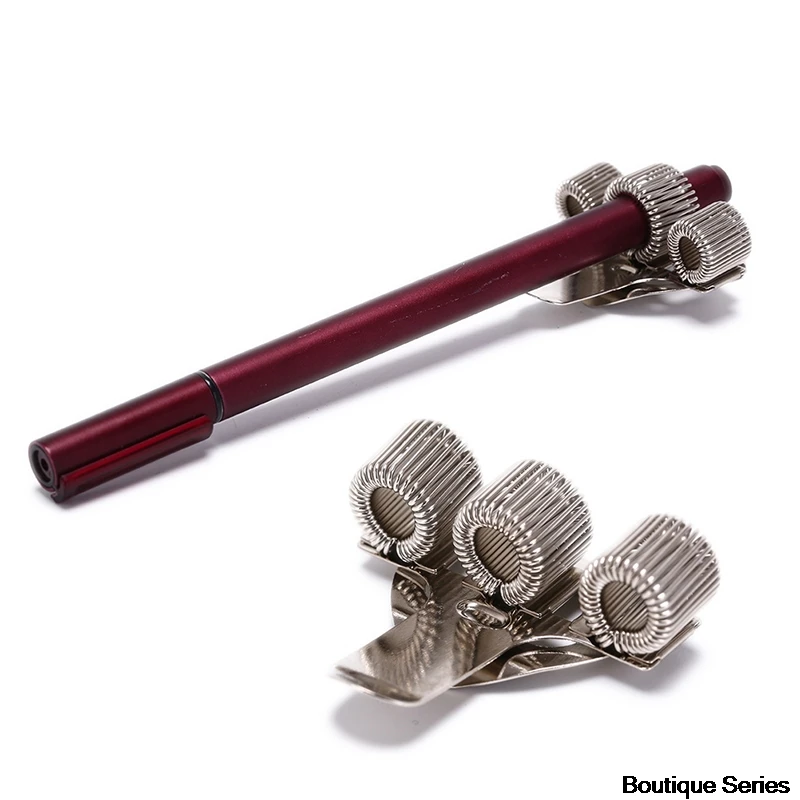 

Three Hole Delicate Metal Pen Holder with Pocket Clip Doctor Nurse Uniform Pen Holder