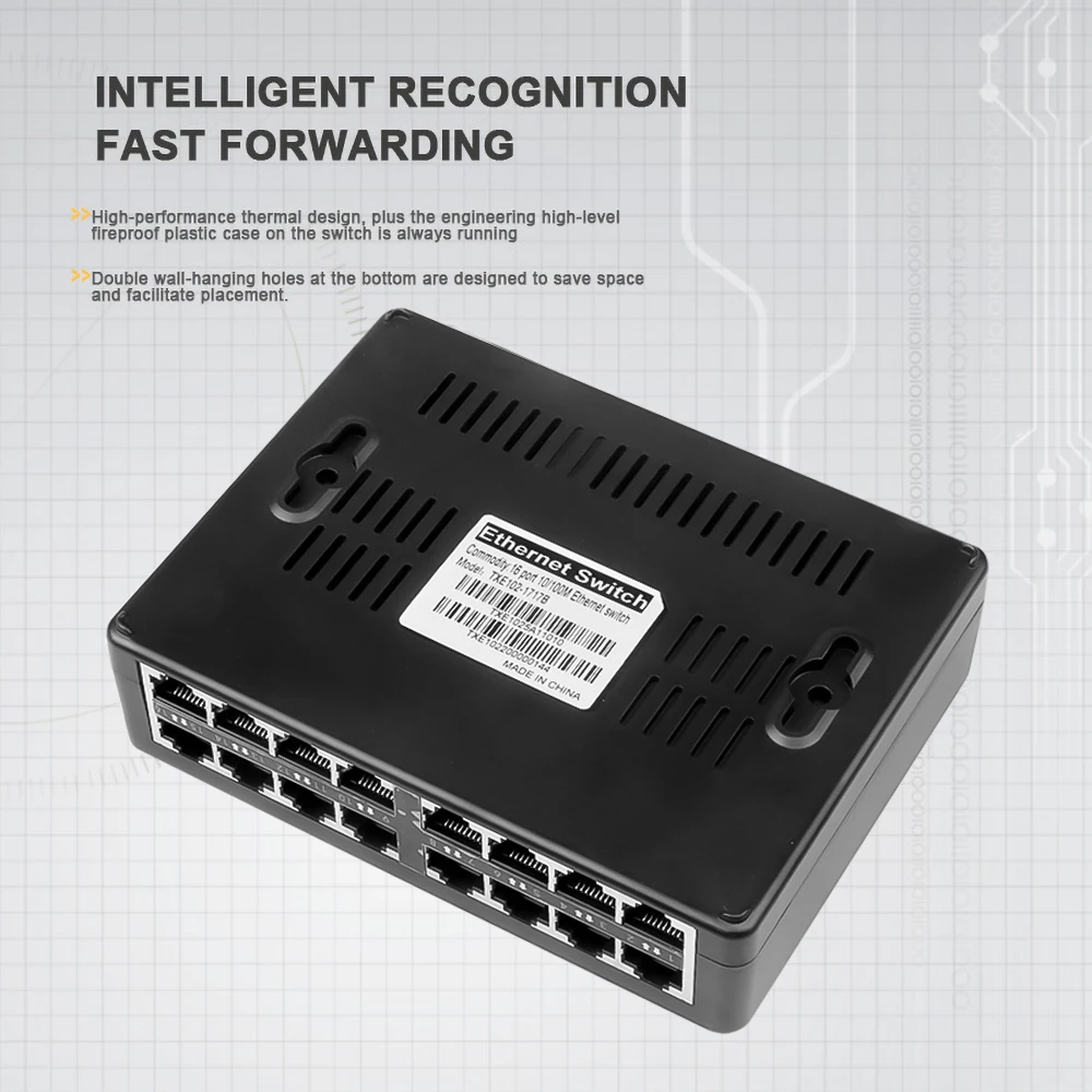 Kebidumei 16 Port Настольный Ethernet коммутатор/сетевой коммутатор Fast LAN Hub/полный или