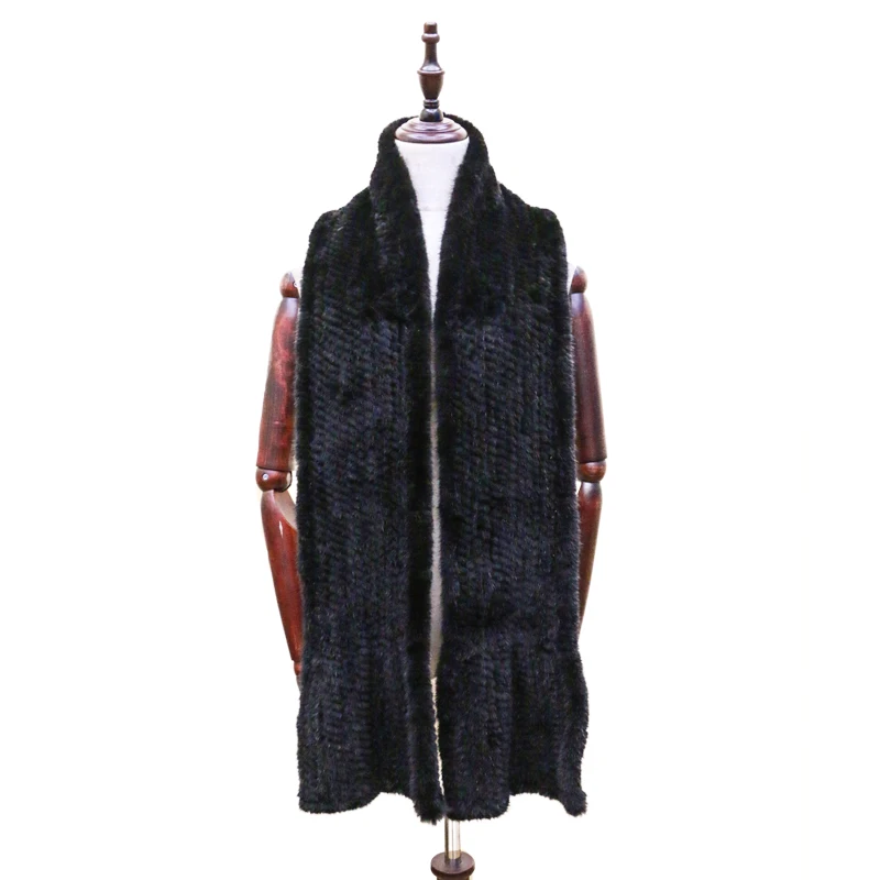 Женский шарф женские зимние теплые шарфы из меха норки роскошные женский снуд 2019