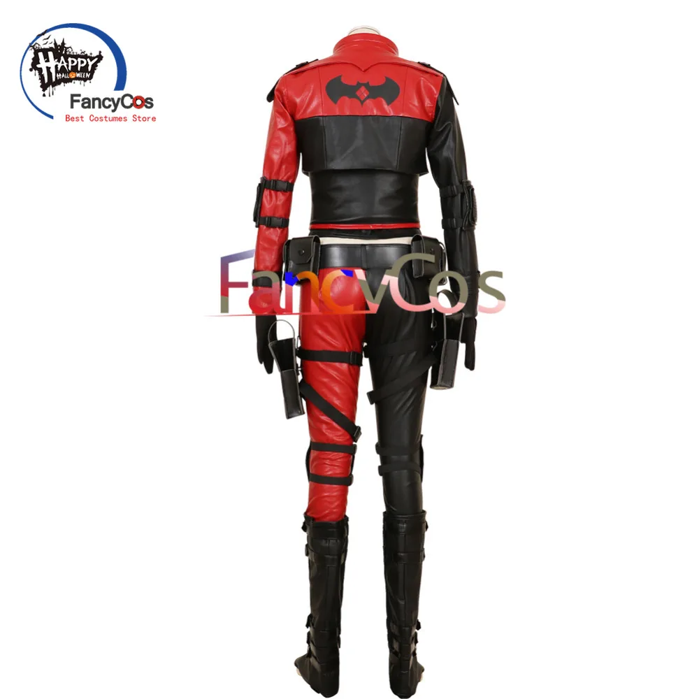 Костюм Харли из супергероя Квинна для косплея жакет искусственной кожи Джокера