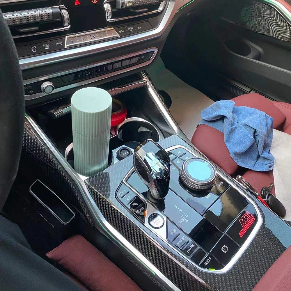 

For BMW 3 Series LHD 2019-2021 G20/G28 325Li 330d 335 Real Carbon Fiber Gear Shift Knob Panel Central Control Panel Cover Trim