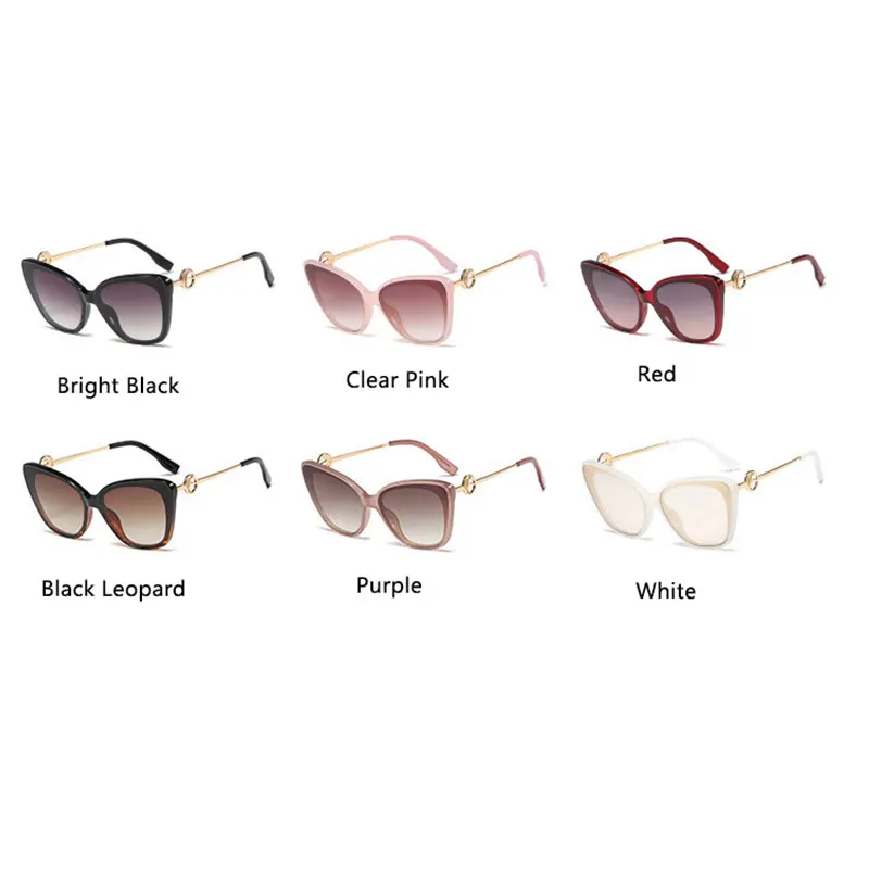 Очки солнцезащитные женские кошачий глаз модные большие брендовые Роскошные