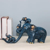 resin crafts elephant ornaments living room office european ornaments household animal ornaments