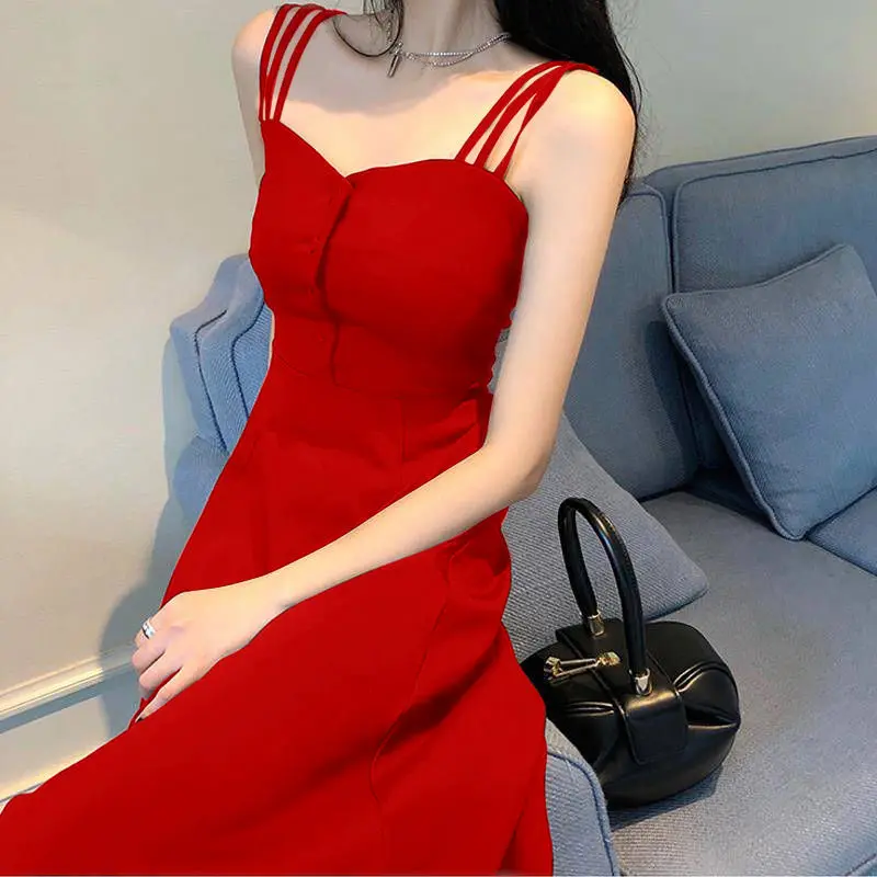

sexy Sleeveless Ribbed Maxi Vestidos High Waist Long Tank Dress Summer Fitted Bodycon Robe Femme Buttons Women Dresses