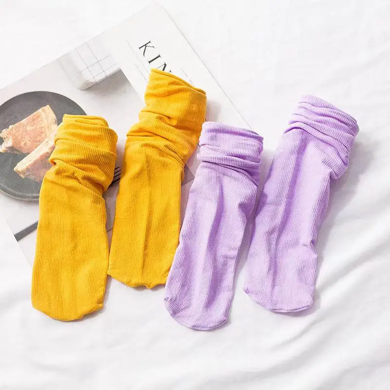

Women Socks Summer Tube White Socks Ultra-thin Ice Silk Cool Soft Summer Student Stockings Pile Stockings Female Japanese Style