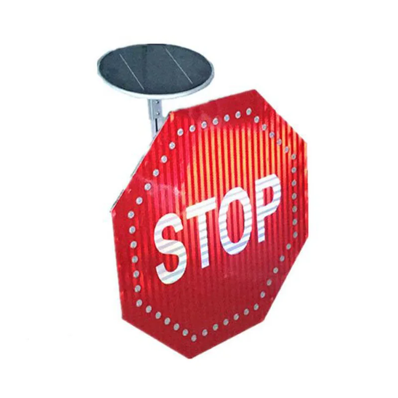 Восьмиугольный Алюминиевый Солнечный дорожный знак с мигасветодиодный