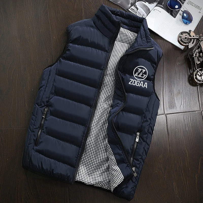 ZOGAA  Men's Vest Autumn Winter Padded Coat Warm Vest Jacket Sleeveless Coat with Zogaa Logo