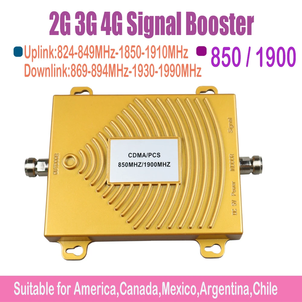 Двухдиапазонный 850/1900 МГц 2G 3G 4G умный большой охват усилитель сигнала сотового