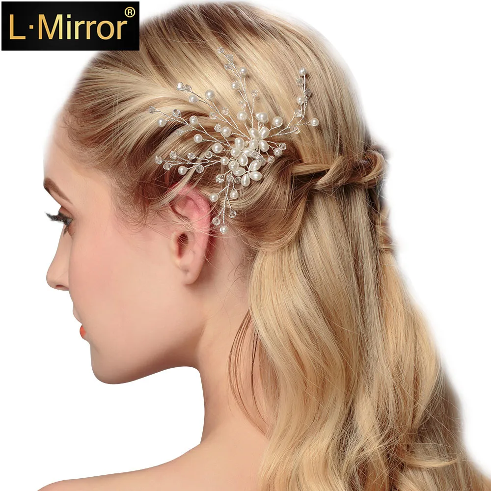 L.Mirror 1 шт. свадебный головной убор ручной работы с жемчужинами заколки