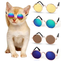 12 colors hot selling lovely pet cat round glasses colorful puppy toy sunglasses high quality fashion funny eyes accessoires