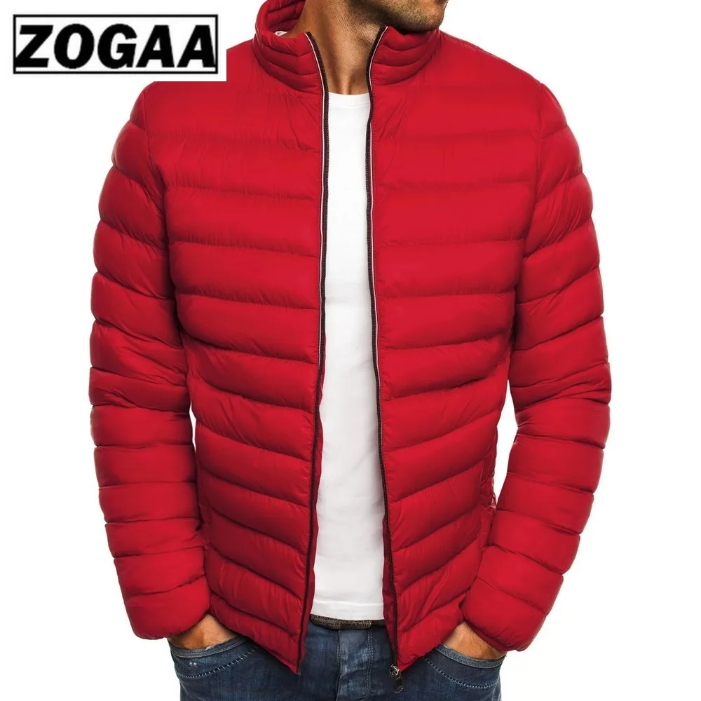 ZOGAA мужские парки 2019 весенне зимняя куртка Повседневная пуховая однотонная на