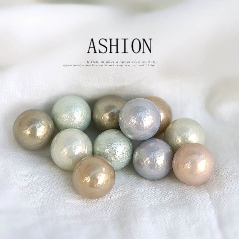 6 шт. корейские винтажные жемчужные бусины блестящие морщинки не легко