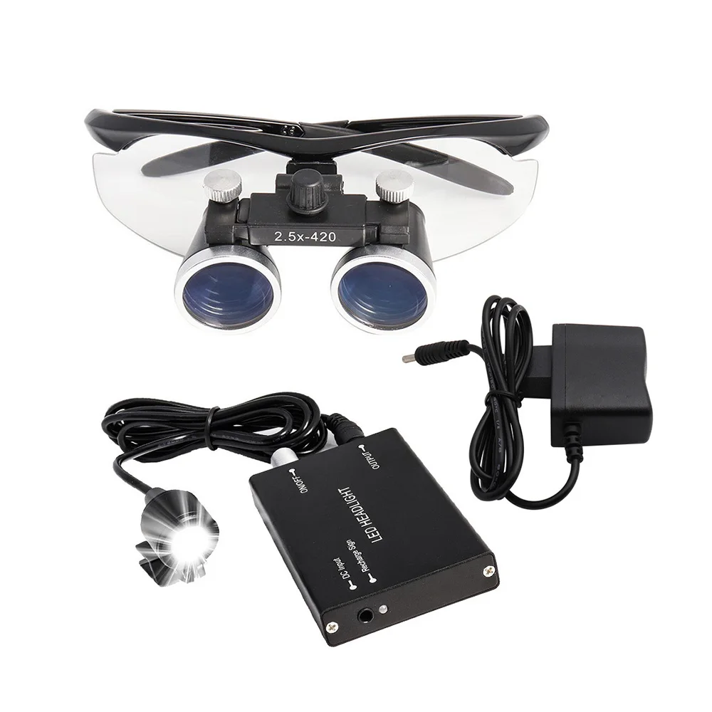 

2.5X/3.5X Dental Magnifier Dental Loupe Magnifier Binocular Magnifier Surgery Surgical Operation Loupe with Spotlight Head Light