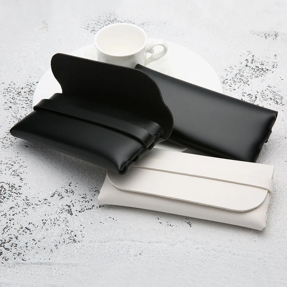 NEW Portable Sunglasses Reading Glasses Case Fashion Black White Handmade PVC Leather Bag for Women/Men Box | Аксессуары для