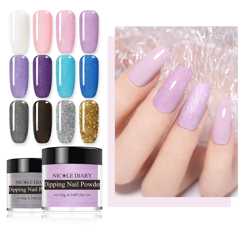 Пудра для ногтей NICOLE DIARY Dip блестящая пудра сверкающее красочное украшение без