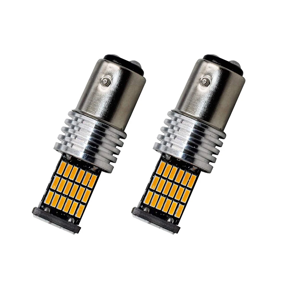 2 шт./компл. желтая 1157 BAY15D P21/5W 45SMD 4014 светодиодсветодиодный Автомобильная задняя