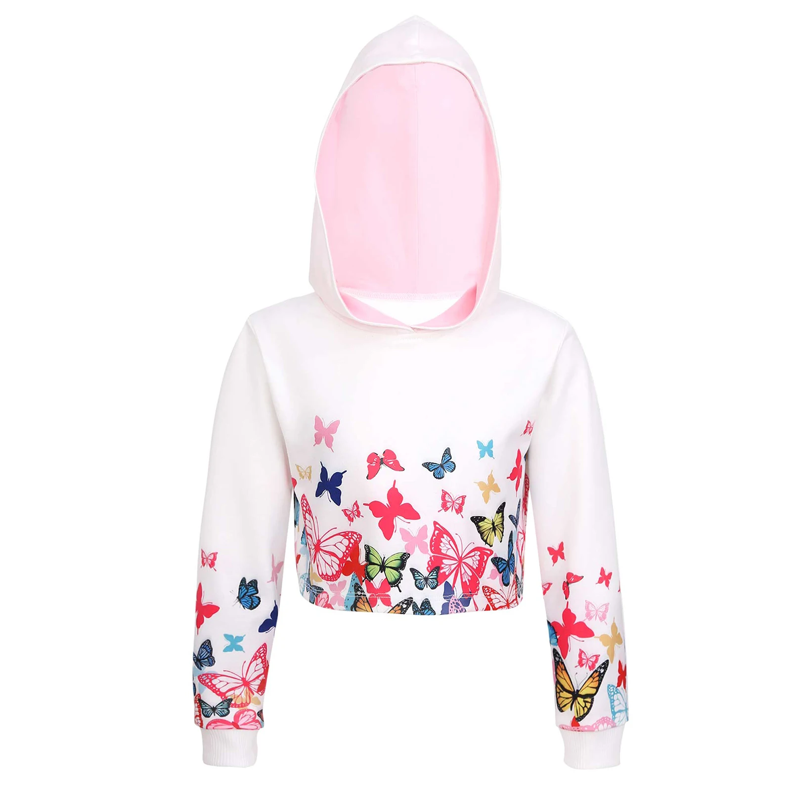 

Женская белая толстовка с капюшоном и длинным рукавом