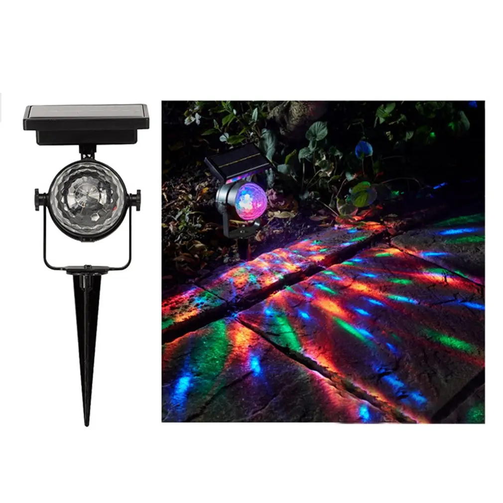

Solar Powered Lamp LED Projector Light Rotating Colorful Light for Outdoor Garden Lawn Lamp Home Courtyard Decor