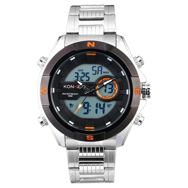 

KONXIDO/gallery of 6226 men waterproof electronic watch business steel with double sheet
