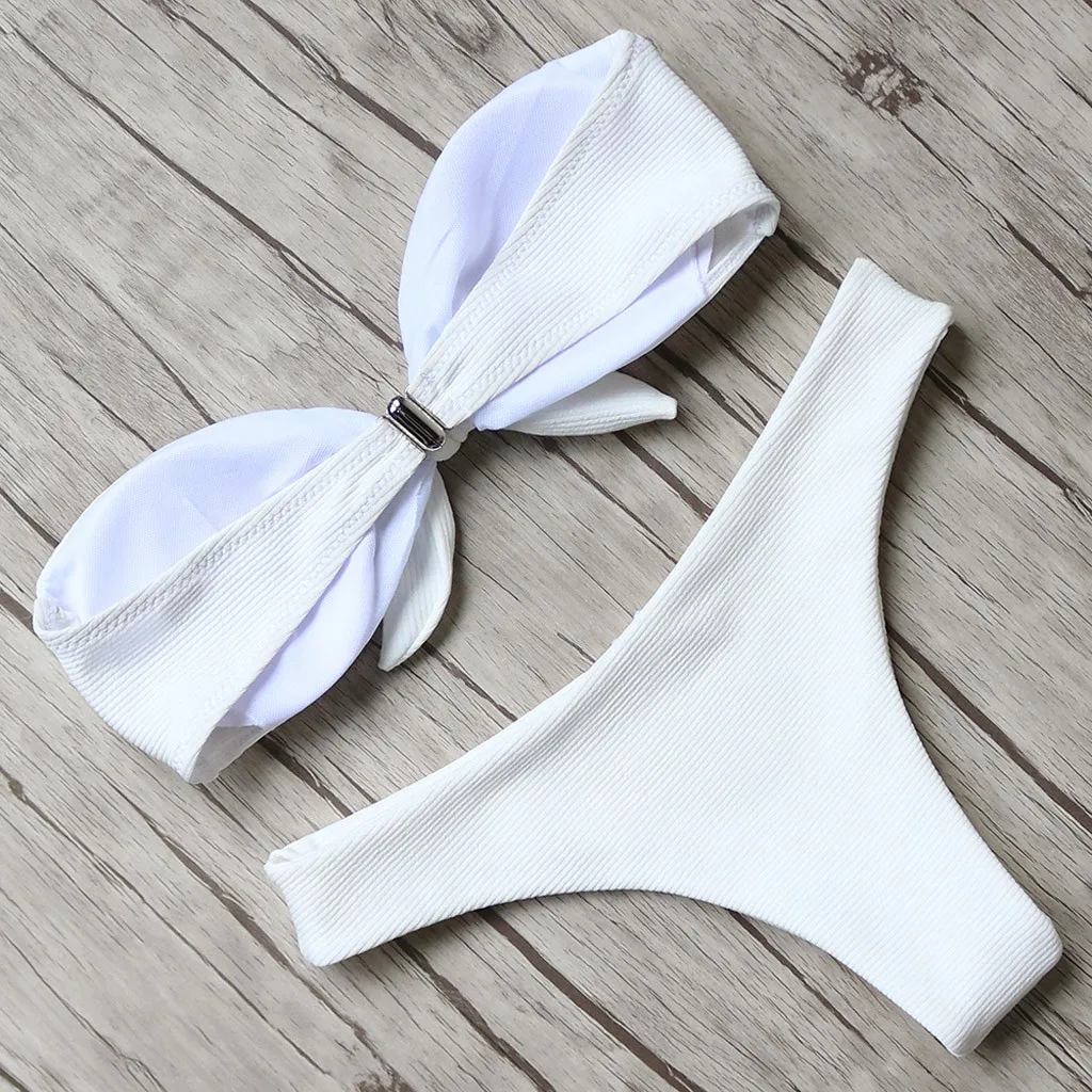 

New Women Sexy Lingerie Mini Bikini Micro Thong Underwear Bowknot Bandeau swimwear High waist swimsuit Beachwear