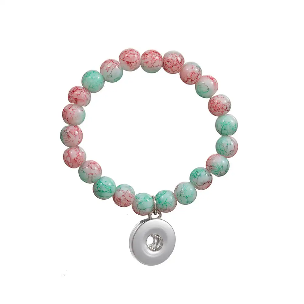 Двухцветный браслет со стеклянными бусинами для девочек-подростков