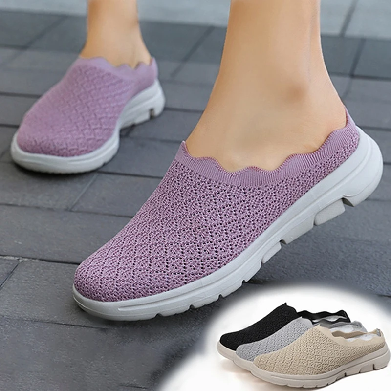 

Кроссовки женские сетчатые дышащие, повседневная прогулочная обувь, без шнуровки, плоская подошва, для улицы, весна-лето