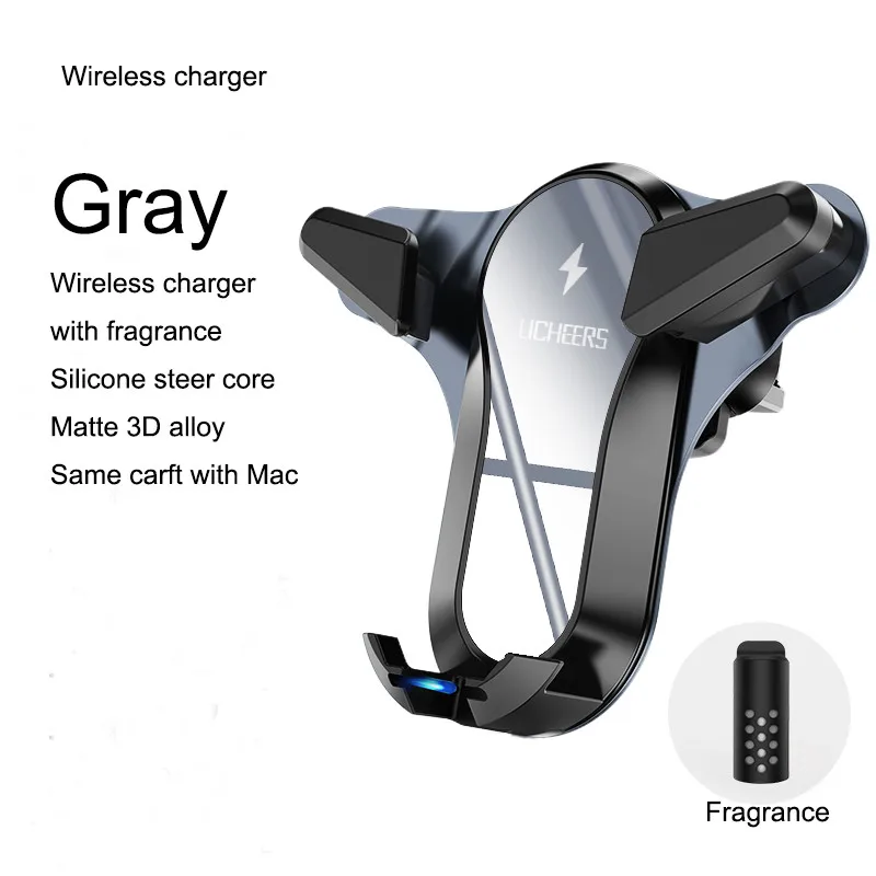 Charging Type Gray 10 Вт Qi беспроводной держатель для автомобильного зарядного устройства для iPhone XS X 8 Быстрая зарядка для автомобильный держ - Тип штекера: Charging Type Gray