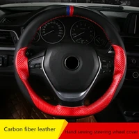 car steering wheel cover diy hand sewing steering wheel case fit car for diameter 38cm with needles and thread