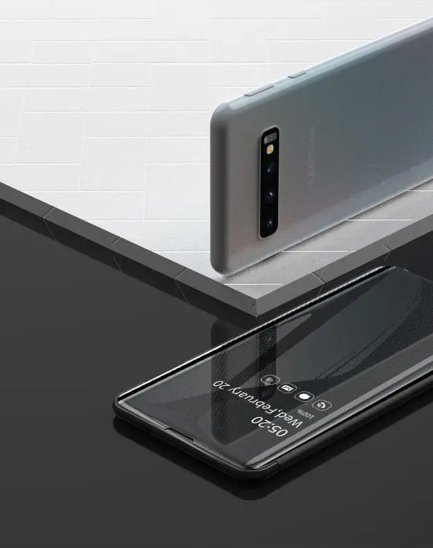 Для samsung Galaxy S10 S9 S8 Note 10 Plus S7 Edge s10e зеркальный Флип Тонкий Модный умный чехол для мобильного телефона