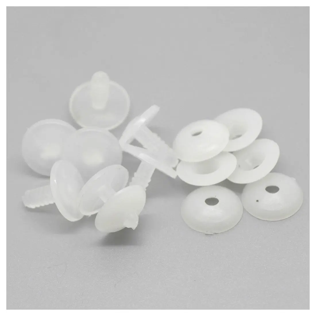 

50Sets White Toy Doll Making Craft Joints 20mmx20mm 20mmx5mm