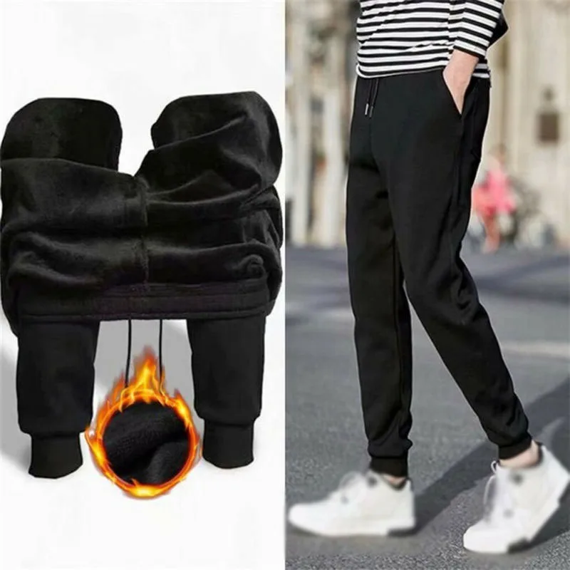 

Pants Joggers Mens Warm Casual Thermal Loose Winter Lined Thick Trousers