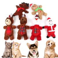 dog christmas plush toy cute squeaky pet toys small dogs chew toy santa claus puppy interactive training chihuahua pet supplies