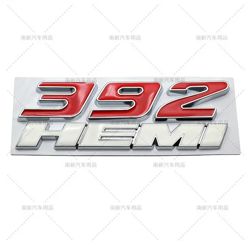 

3D Red White Auto Car Stickers Metal 392HEMI Badge Emblem Decal Motorbike Car Accessories