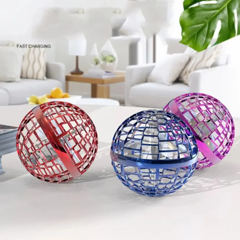 

2021 New Flying Ball Spinner Toy Hand Controlled Drone Helicopter 360 Rotating Mini UFO With RGB Light Kids Boys Girls Gift