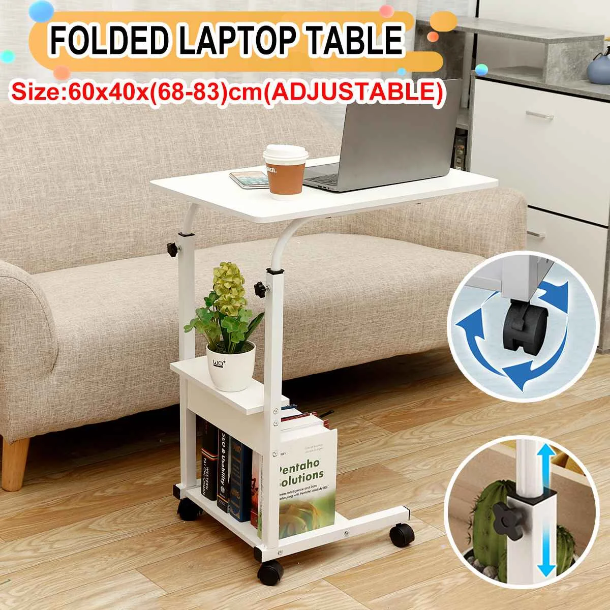 

Computer Desk Table Lifting Bed Table Desk Rotatable Computer Laptop Table Foldable Standing Desk Adjustable Height Furniture