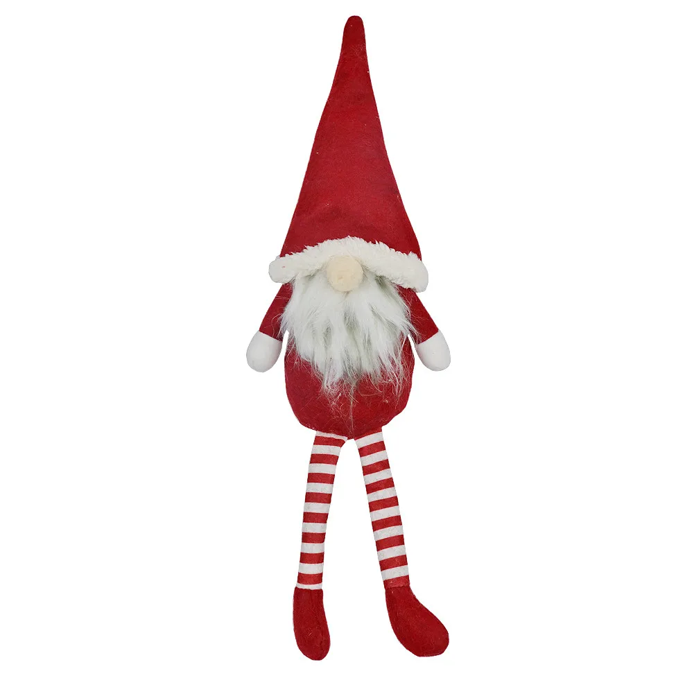 Рождественская безликая кукла милый Санта Длинная нога плюшевое украшение