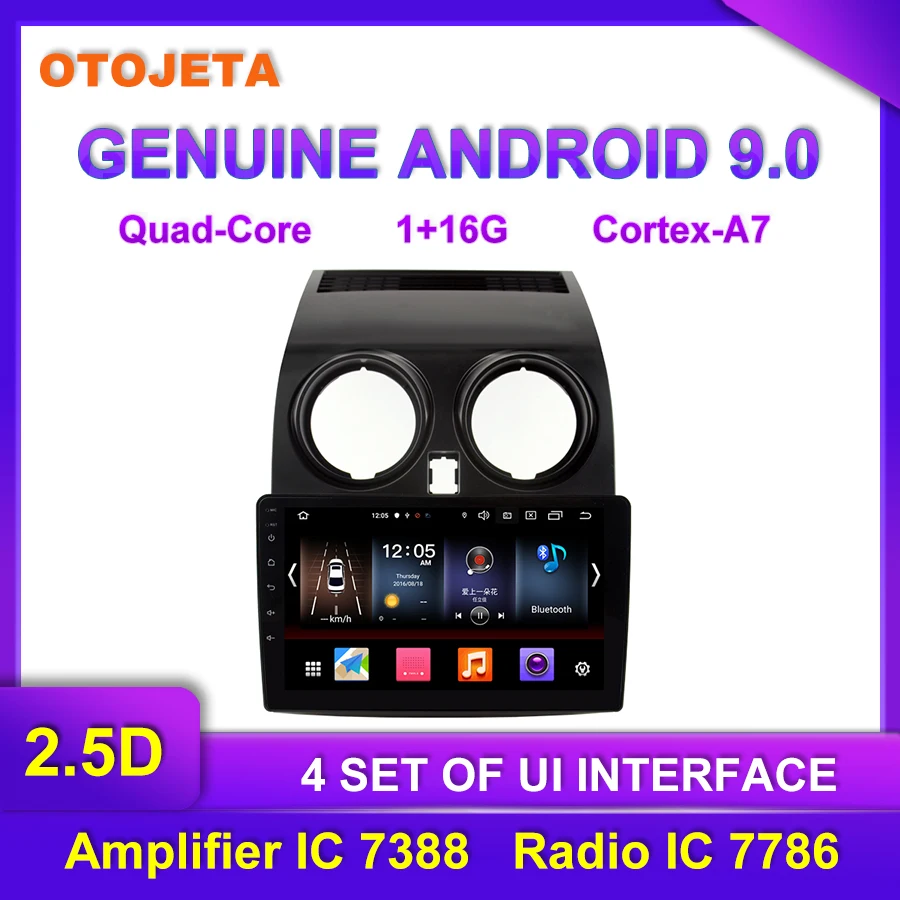 Прямая с фабрики OTOJETA Android 9,0 Автомобильный мультимедийный радио для 2008 2013 Nissan Qashqai gps навигация по Bluetooth магнитофон