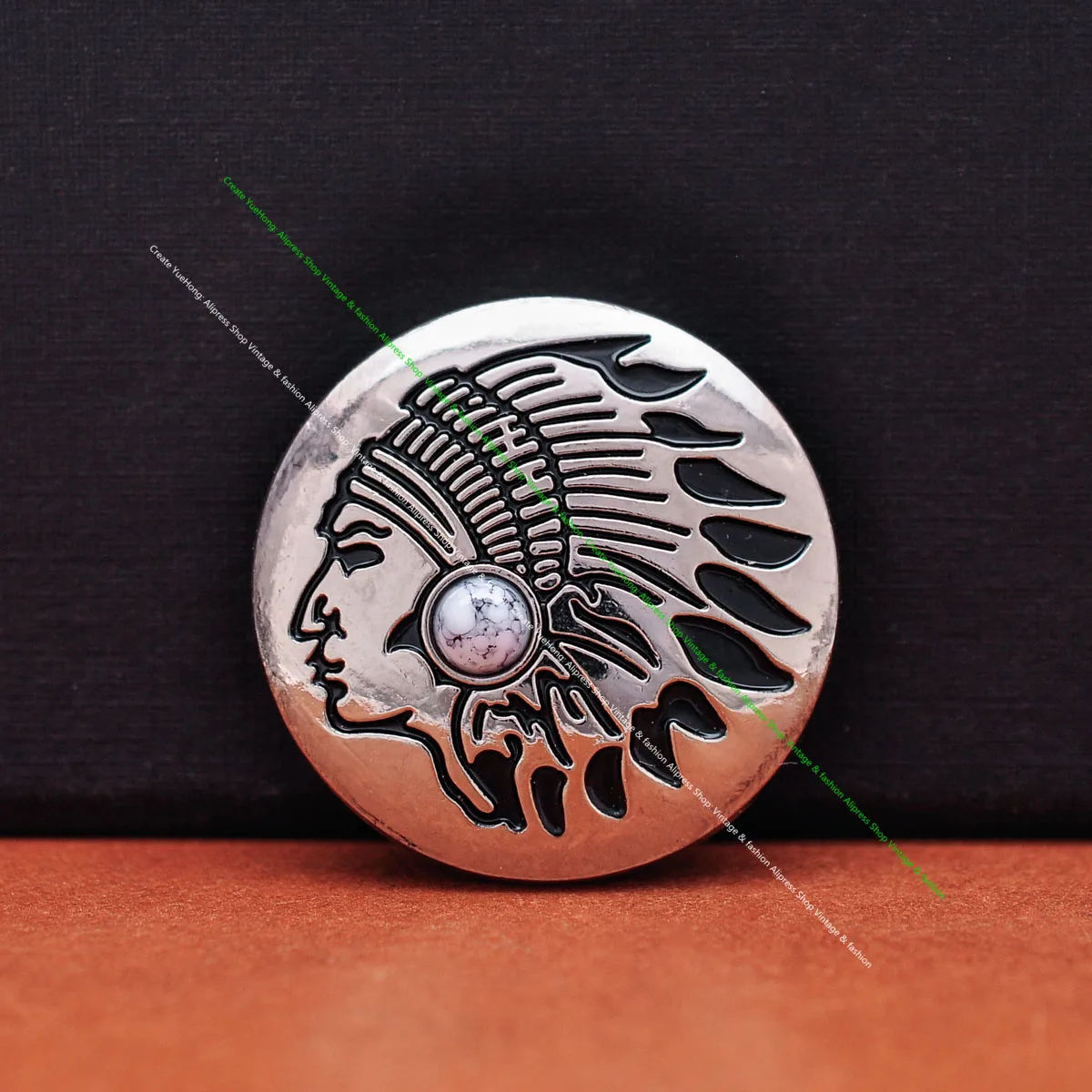 10х Юго-Восточной племени Серебряная индийская голова бирюза кожевенное ремесло