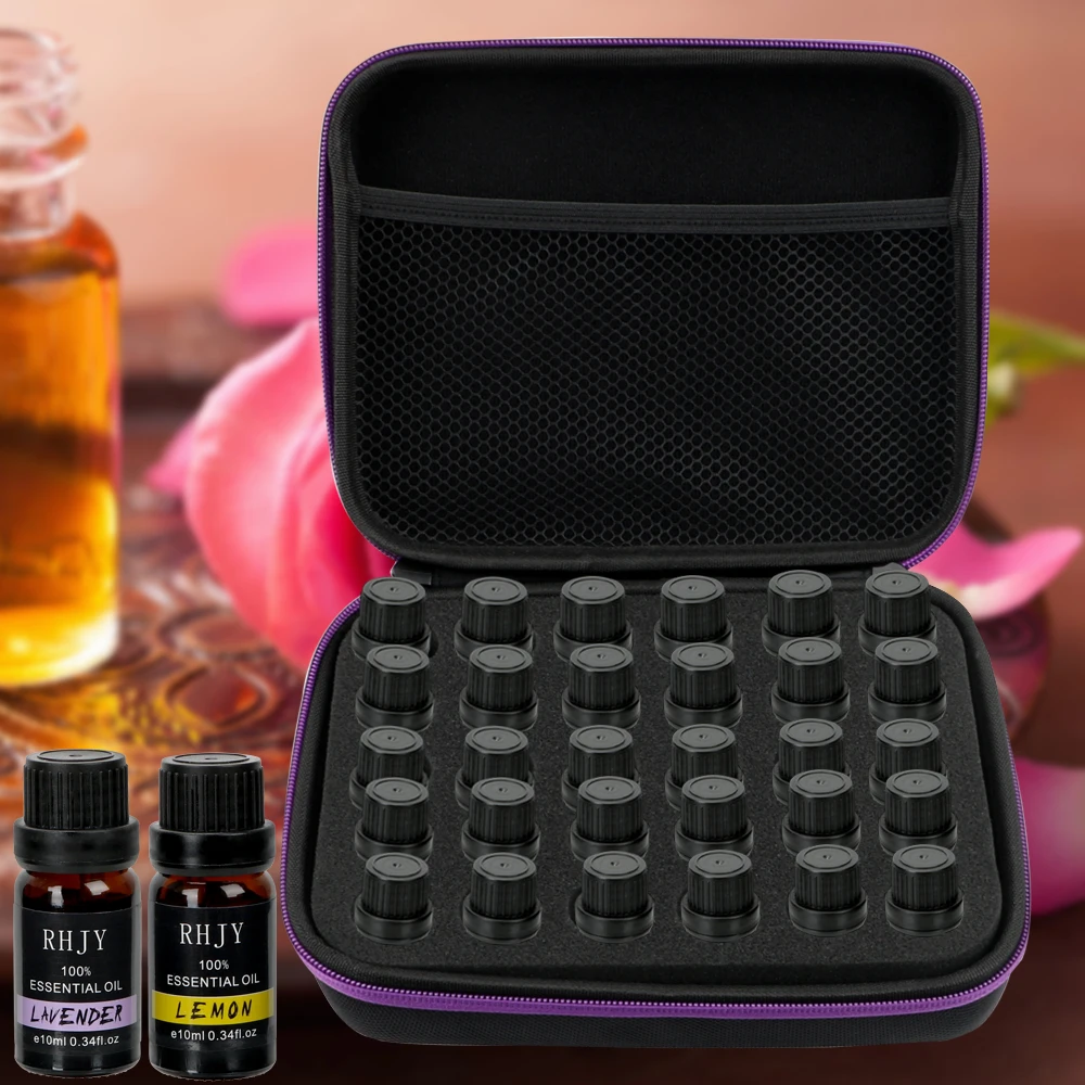 

Multifunction 30 Bottles 5ML Essential Oil Case Portable Travel Cosmetic Organizer Perfume Oil Box Nail Polish Storage Bag