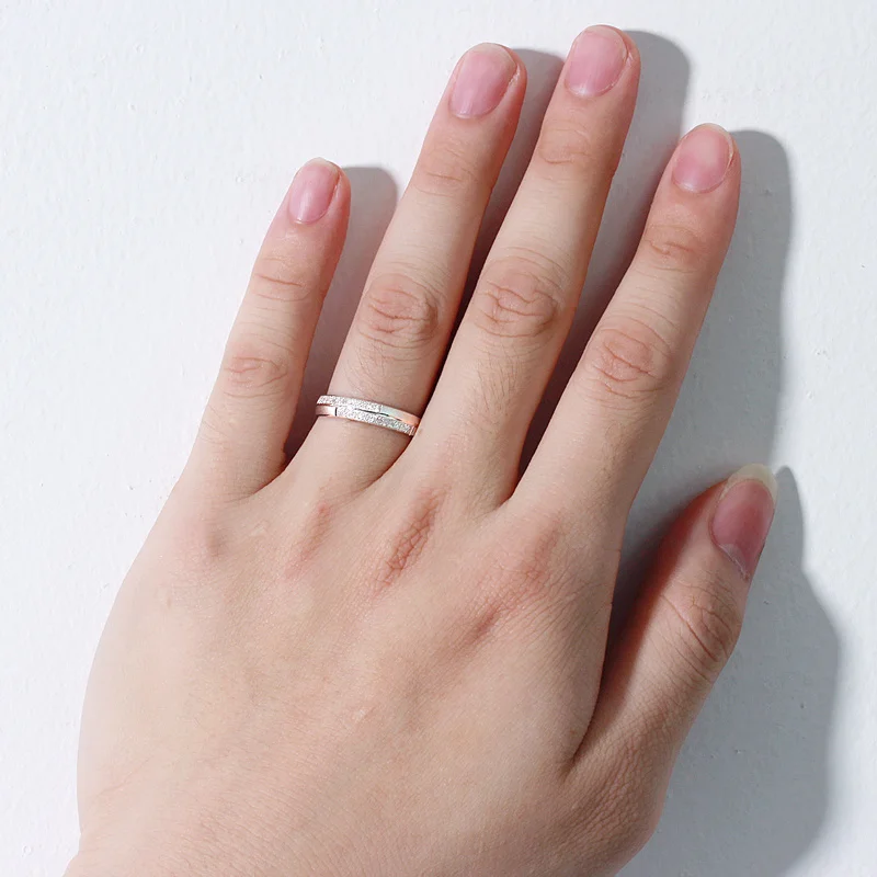 

Classic Platinum White Real Solid Gold PT950 Genuine Matt Wedding Propose Rings Bands for Women Men Couple Lovers Bride Groom