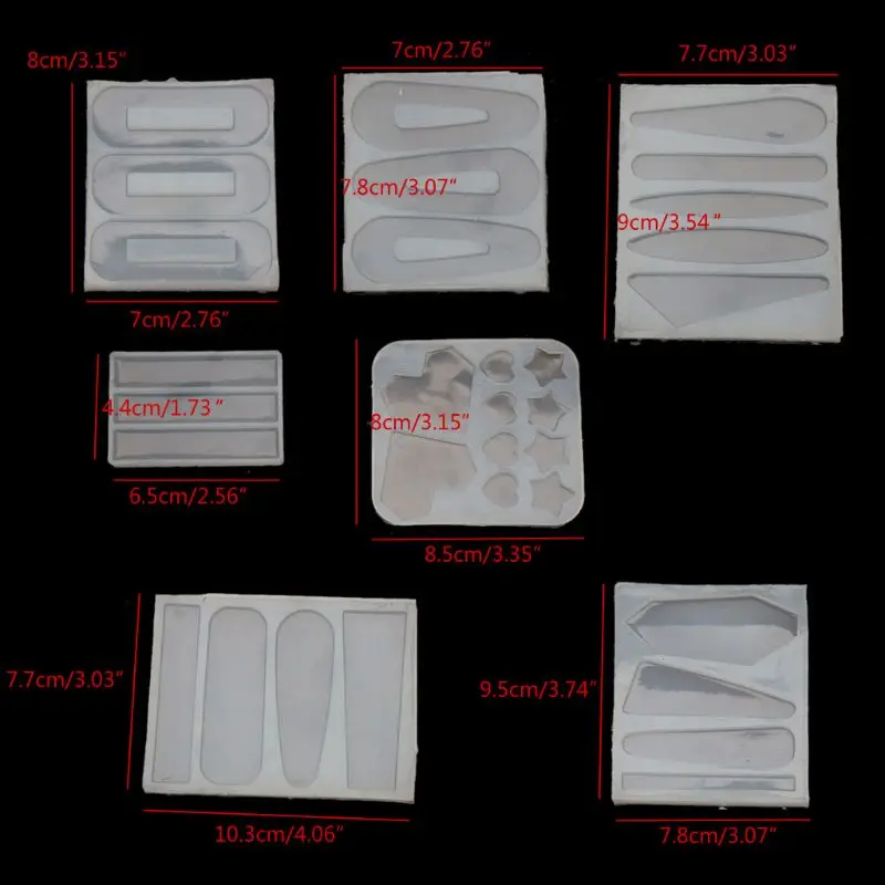 

7Pcs Handmade Barrettes Silicone Epoxy Resin Molds Hair Pins Jewelry Casting Mold Hair Clip Silicone Molds Jewelry Tool