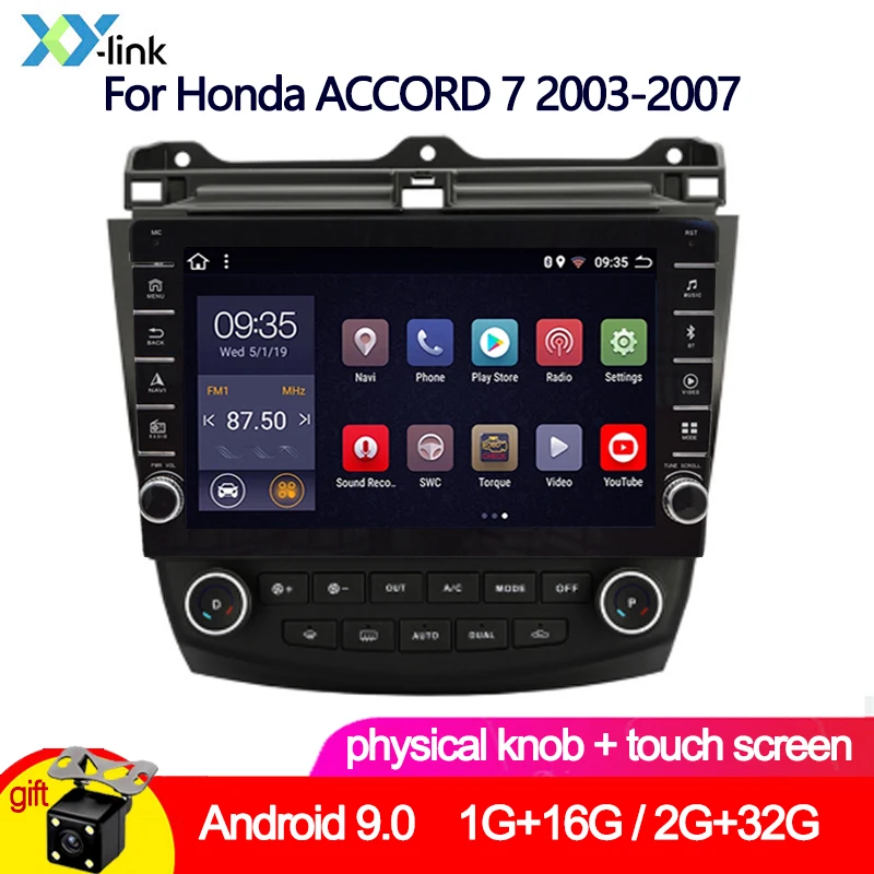 

Android 9.0 Knob Touch 2+32G Car Dvd Multimedia Player GPS For Honda ACCORD 7 2003-2007 Autoradio Audio Sereo Rearview Camera