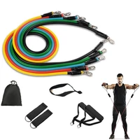 11pcs 100lbs dropshipping pull ropes elastic resistance bands tube yoga expander training workout exercise gym fitness equipment
