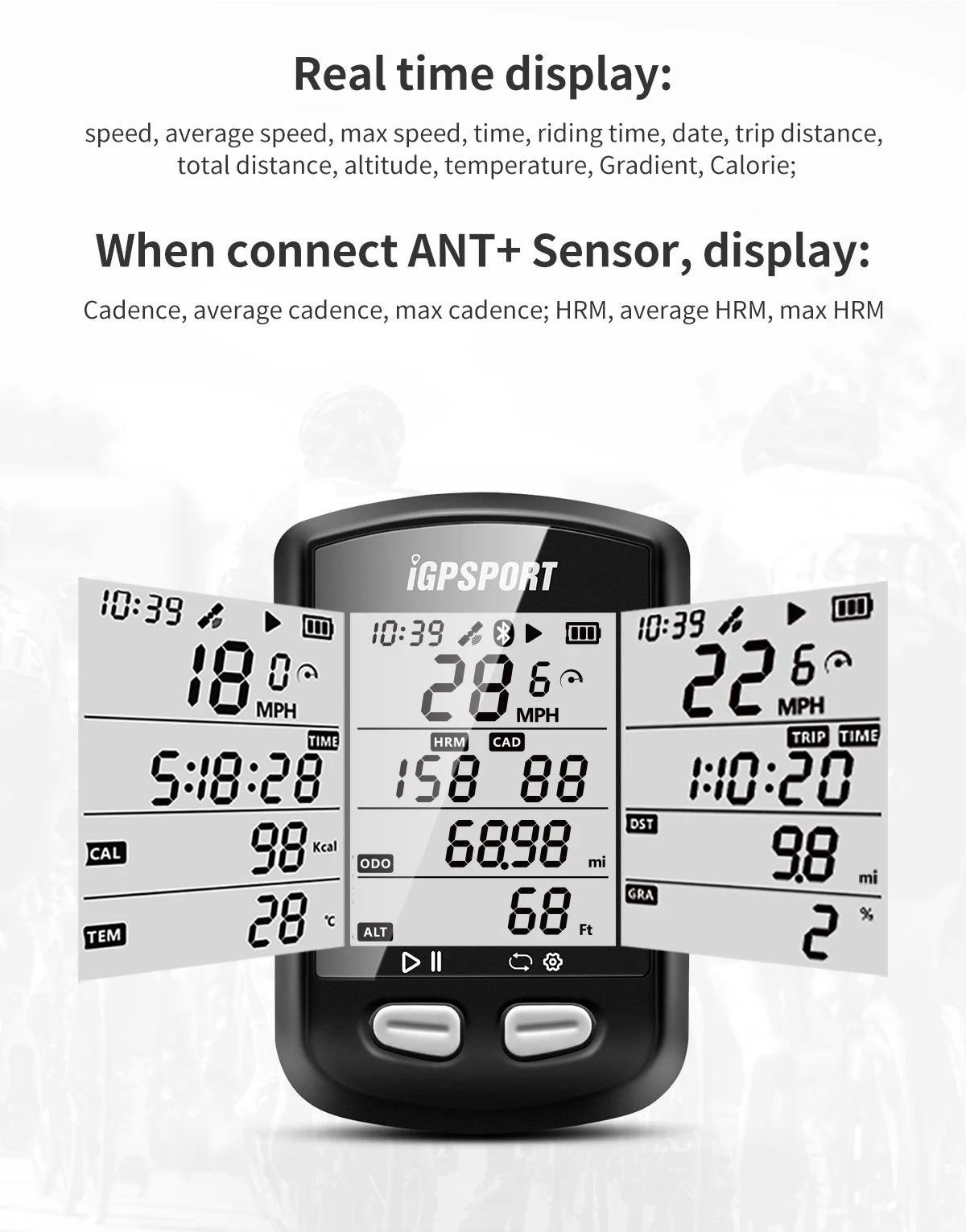 Велосипедный компьютер iGS10S GPS Bluetooth 5 0 IPX6 водонепроницаемый спидометр