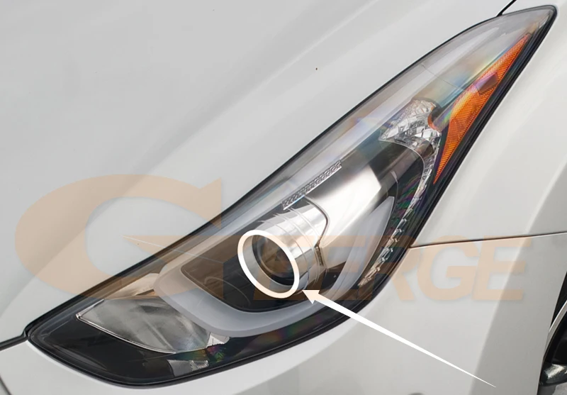 Для Hyundai Elantra 2014 2015 2016 прожекторная фара RF remote Bluetooth приложение многоцветный