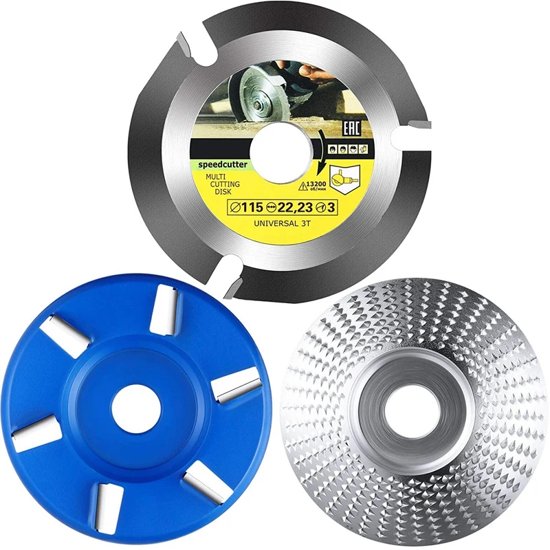 

Angle Grinder Disc Wood Carving Abrasive Disc,Circular Saw Knife with 3 Teeth for Polishing Sanding Carving Wheel Plate Retail