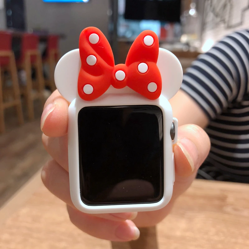 Обложка Микки для Apple Watch 5 Чехол 40 мм 44 мм iWatch чехол 38 мм 42 мм мягкий силиконовый защитный бампер Apple watch 4 3 2 1 серия 40