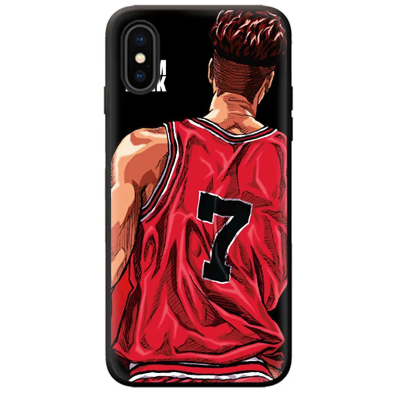 QY7H Милый мультфильм японское аниме чехол для iPhone 11 Pro Max XR Xs Max чехол для iPhone X 6 6s 7 8 Plus Coque Slam Dunk резиновый чехол - Цвет: QY7H